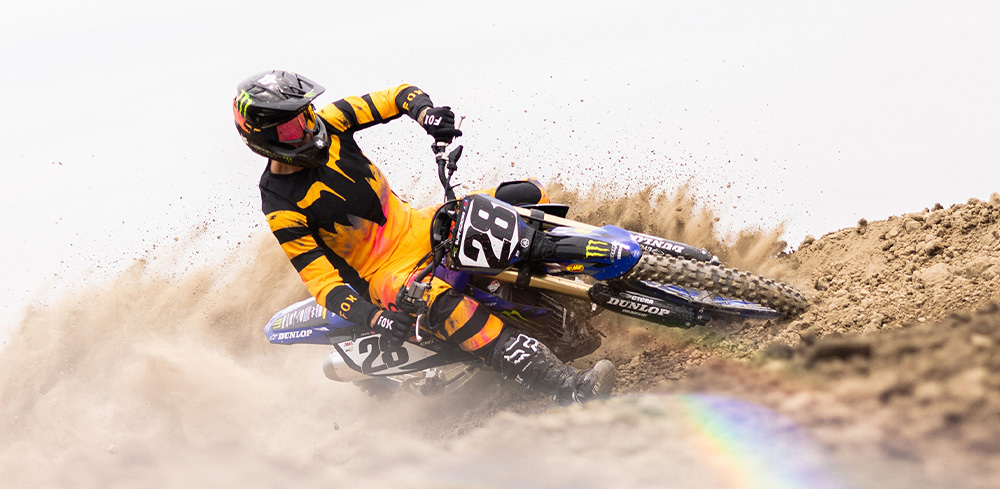 Motocross rider wearing 180 two